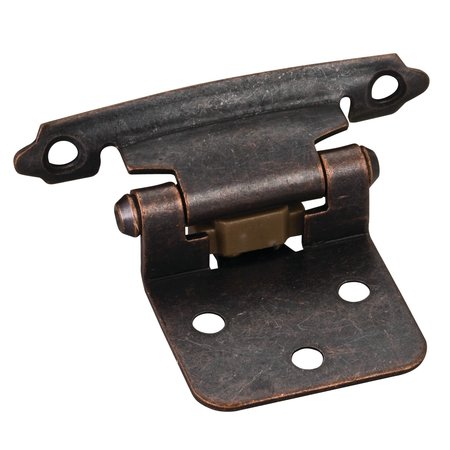 HARDWARE RESOURCES Traditional 1/2In. Overlay Hinge W/ Screws - Dark Brushed Antique Copper P5011DBAC-R